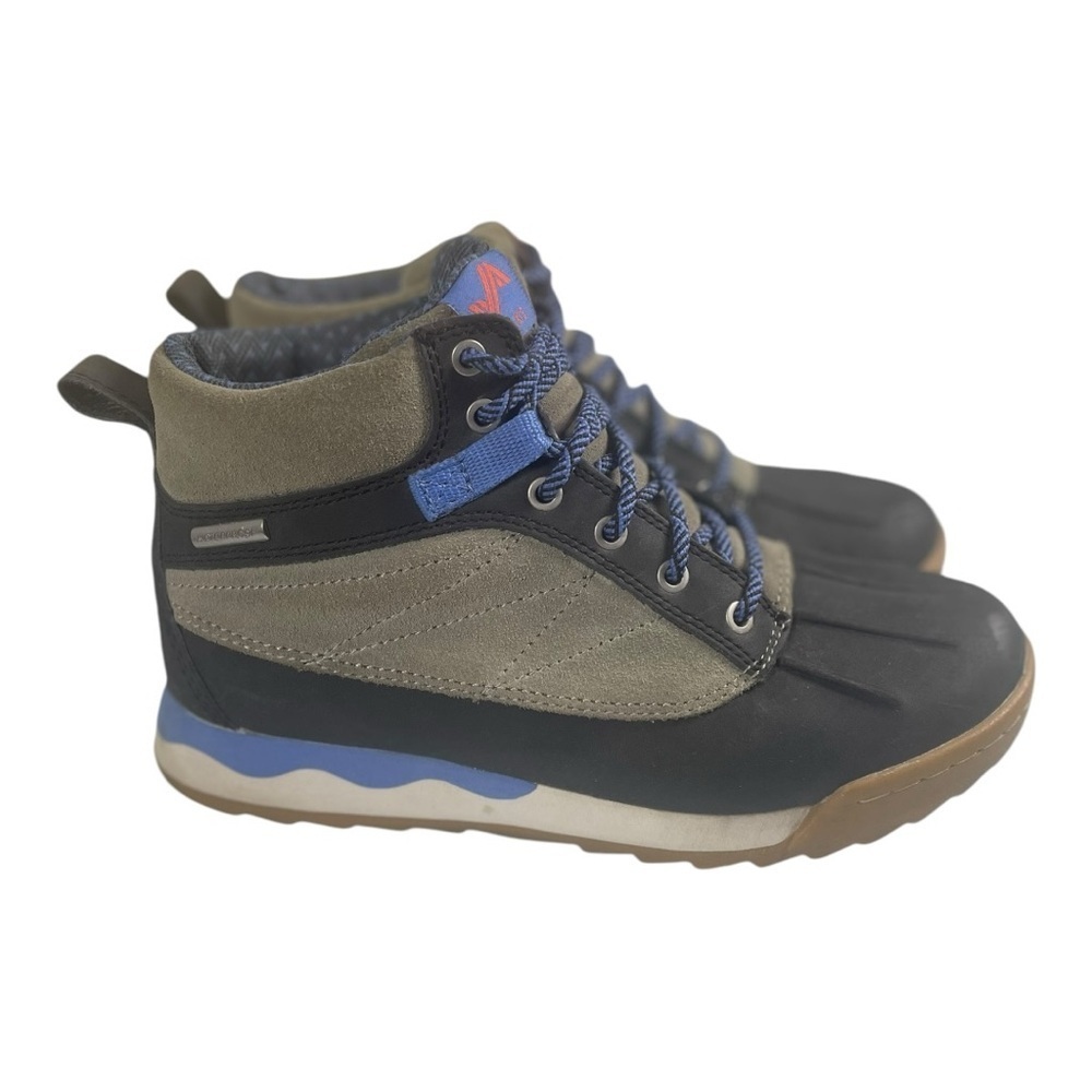Casual Lace-Up Outdoor Boots in Olive and Navy